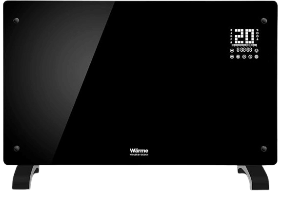 Wärme Wifi Enabled Smart Electric Glass Panel Heater 2kW Black